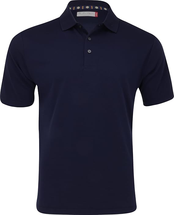 Ben Hogan Men's Solid Ottoman Textured Polo - Peacoat M