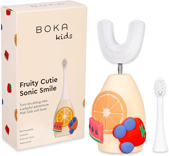 Boka Kids Sonic Electric Toothbrush w/U Brush & Nylon Set