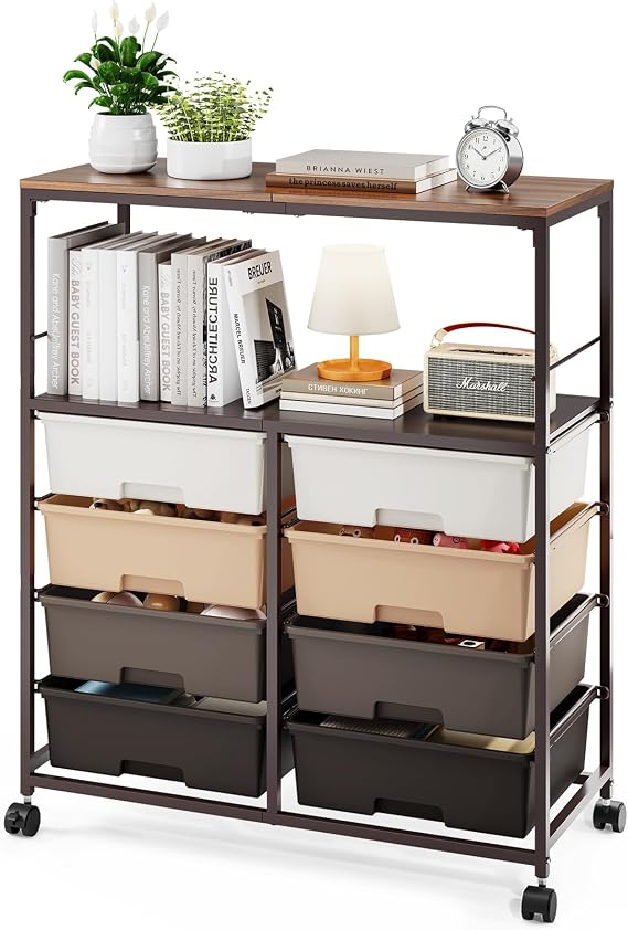 SYKIARIOL 8 Drawers Rolling Storage Cart