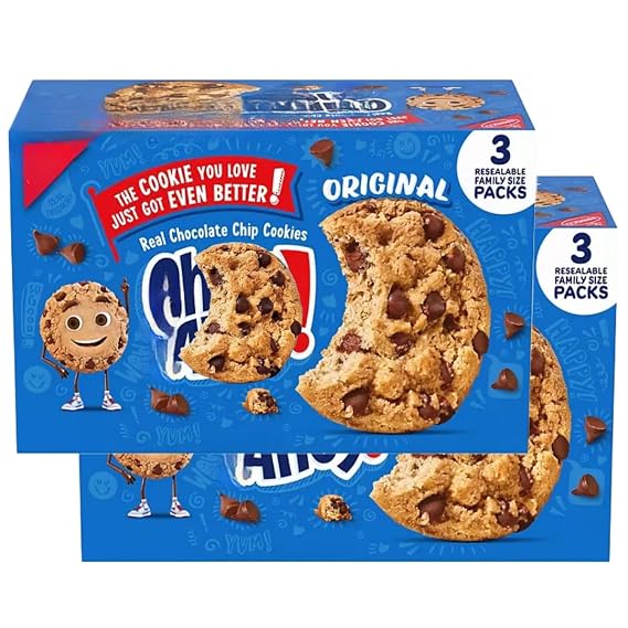 Chocolate Chip Cookies, Family Size, 18.2 oz, 3 Pack (2 Pack)