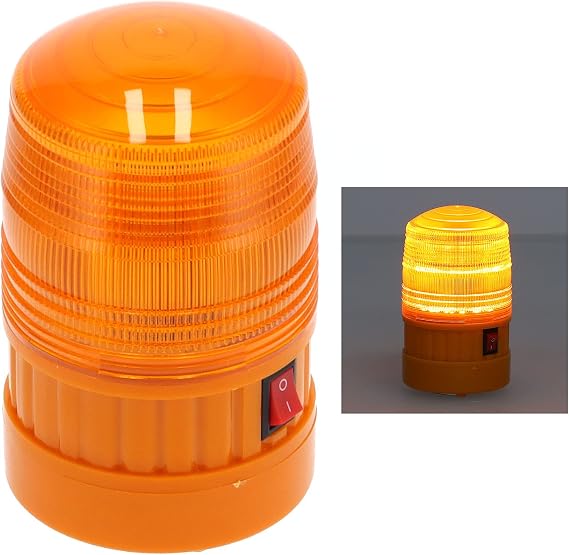 Entatial LED Warning Light, 3W Orange Strobe, Magnet Mount, Requires 4 AA Batteries (Not Included), Traffic/Construction/Road Block Signal
