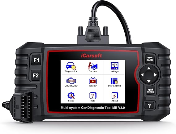 iCarsoft Bidirectional Diagnostic Tool for Mercedes Benz/Sprinter/Smart/Maybach, Full System OBD2 Scanner with 23+ Reset Services, Battery/Actuation Test, Auto VIN, Lifetime Update