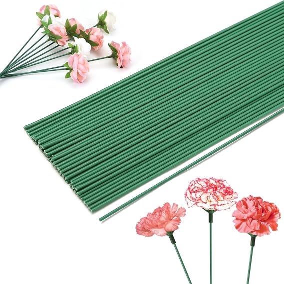 Yinsun 50pcs Mini Roses Bundle with 50pcs Wire Stems for Artificial Flower Making, DIY Wedding Bridal Shower