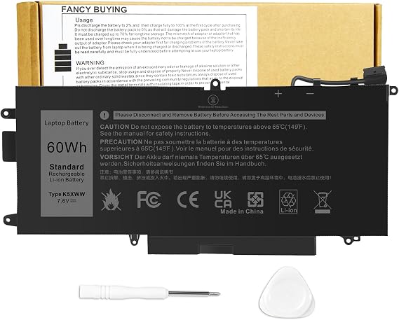 Fancy Buying K5XWW Laptop Battery for Dell Latitude 7389 7390 2-in-1 Latitude 12 5000 5289 2-in-1, fits E5289 L3180 Series P29S001 P29S002 451-BBZC 725KY 71TG4 N18GG 6CYH6 CFX97