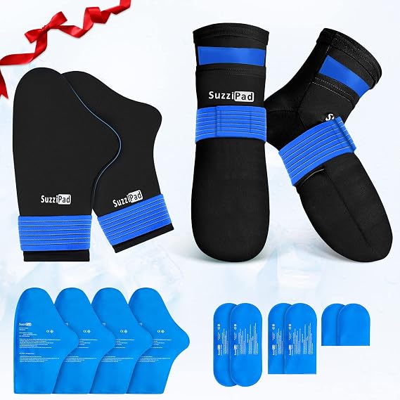 SuzziPad Cold Therapy Socks & Hand Ice Pack, Ice Gloves for Chemotherapy, Chemo Care Package for Women and Men, Ideal for Hand and Foot Discomfort, S/M