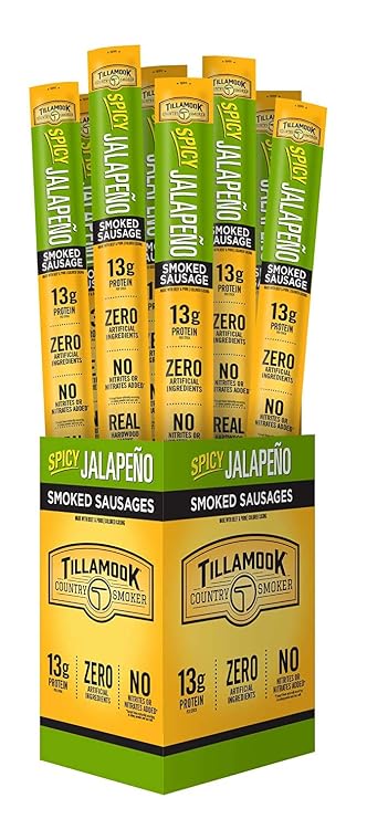 Tillamook Country Smoker Real Hardwood Smoked Meat Stick, Spicy Jalapeno, 1.44 Ounce
