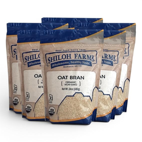 Shiloh Farms Organic Oat Bran - 6 Count of 24 Oz - Certified Organic, 100% Natural Flavor, Perfect for Baking