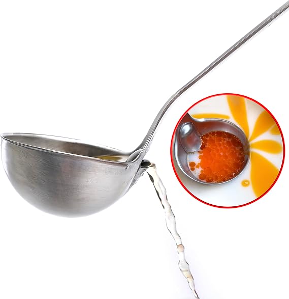 Fat Skimming Ladle - Internal Spout and Tapered Lip for Improved Skimming, Stainless Steel | Fat Skimming Ladle, Tapered Lip For Improved Skimming, Stainless Steel, For Soups, Stocks And Gravy
