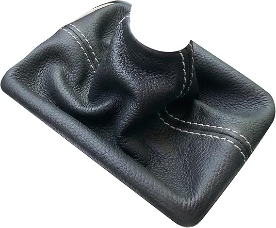 RedlineGoods Shift Boot Compatible with Chevrolet Camaro 2010-12. Tailor Made - not Universal. Genuine top-Grade Italian Black Leather with Silver Thread