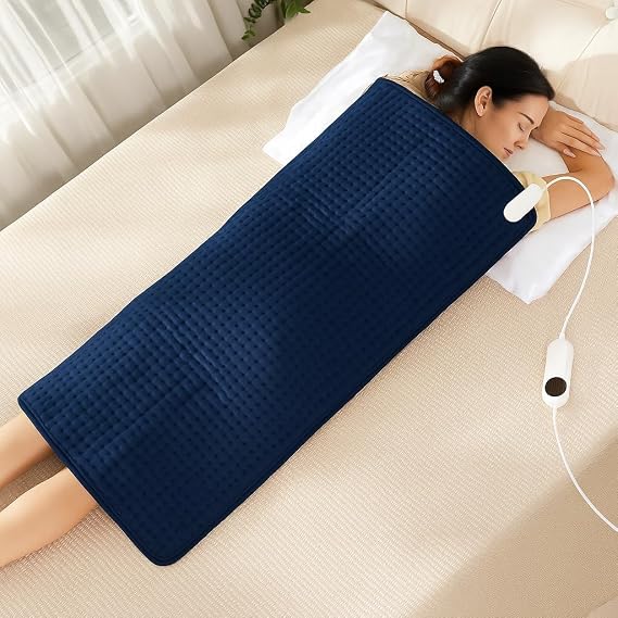 XXL Electric Heating Pad for Back Pain 20"x40"Heat Pad with 10 Temp Auto Shut-Off Heated Pad for Neck Shoulder Muscles Body Warmer for Women Gift for Women Men Elderly-Blue