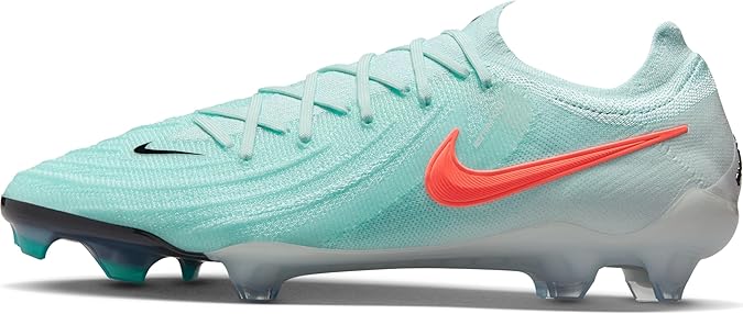 Nike Phantom GX 2 Elite FG Low-Top Soccer Cleats (FJ2559-300, Mint/Off Noir/Atomic Red) Size 10