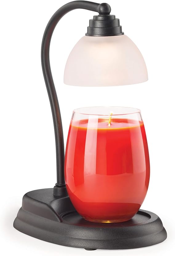 Candle Warmers Etc. Black Signature Aurora Candle Warmer Lamp For Top-Down Warming & Flame-Free Fragrance