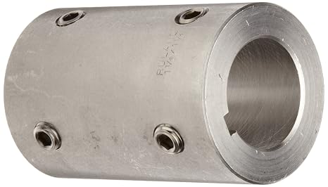 Ruland SCC-10-10-SS Set Screw Rigid Coupling with Keyway, Stainless Steel, 5/8" Bore A Diameter, 5/8" Bore B Diameter, 1-5/16" OD, 2" Length, 3/16" x 3/16" Keyway Width