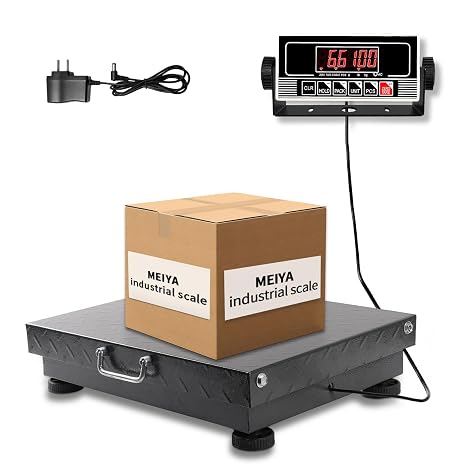 MEIYA Heavy Duty Shipping Scale, 660 lb Industrial Platform Scale for Packages, 0.1 lb Accuracy Postal Scale for Small Business & Warehouse with LB/KG, Counting, Tare & LCD, Lithium Battery & Adapter