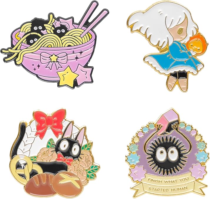 Cute Enamel Pins for Backpacks, Kawaii Anime Soot Sprites Cat Frog Cartoon Pins for Kids, Lapel Pin Set Badges for DIY Clothing Bags Jackets Jewelry Accessory Decoration Gift