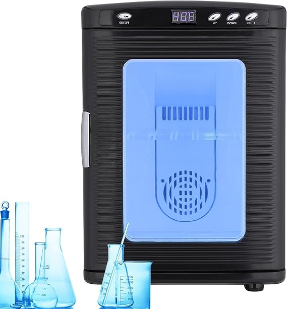 Reptile Egg Incubator, 25L Portable Science Laboratory Incubator, Cooling and Heating 10C-60,Reptile Incubator with Handle, Digital Incubator for Small Reptiles,Black