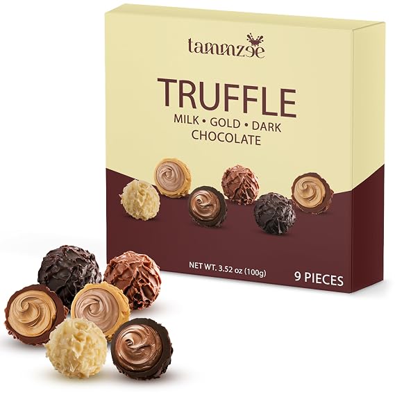 Mothers Day Chocolate Truffles Gift Box 9 Count, Ideal Assorted Chocolate Gift Box for Mothers Day, Anniversary, Birthday and Special Occasions, Perfect for Sharing with Loved Ones