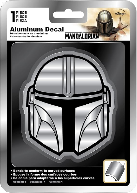 Star Wars The Mandalorian Mando's Helmet Aluminum Car Decal