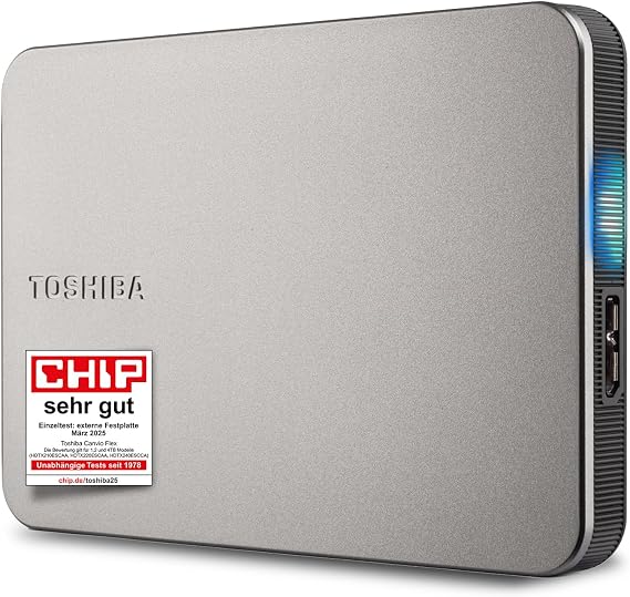 Rigido Esterno Disco - Toshiba - Canvio Flex - 1 TB - Argento - Prestazioni Eleganti Works with Mac Windows iOS & Android; exFAT; USB-C/USB-A Cable; Ideal for Phones Tablets & Laptops