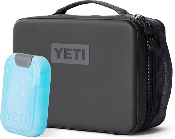 YETI Daytrip 5L Insulated Soft Cooler Lunch Box, Charcoal and Small ICE Sheet Refreezable Reusable Cooler Ice Pack