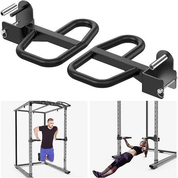 SELEWARE Dip Bar Attachment for Power Rack, 2 x 2 Tube, Multi Grip Handle