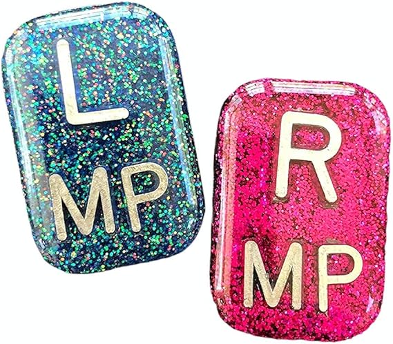 Rectangle Glitter Xray Markers, with Initials