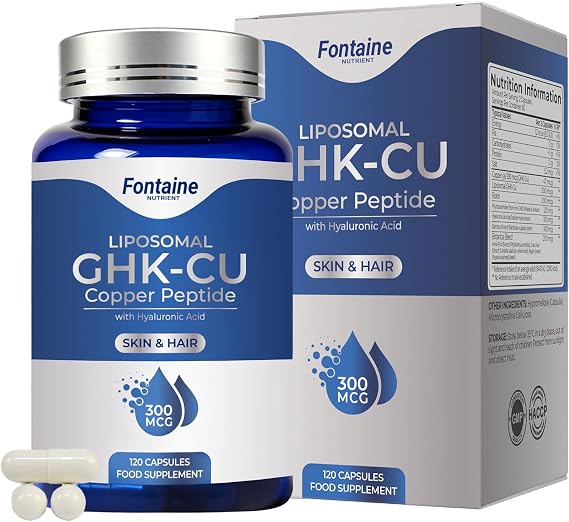 GHK-Cu Copper Peptide Supplement Capsules, Premium Health, Utilizing enteric Coating Technology to Achieve Optimal Absorption, Supports Cellular Renewal, Healthy Hair Growth, Radiant Skin, 120 Count