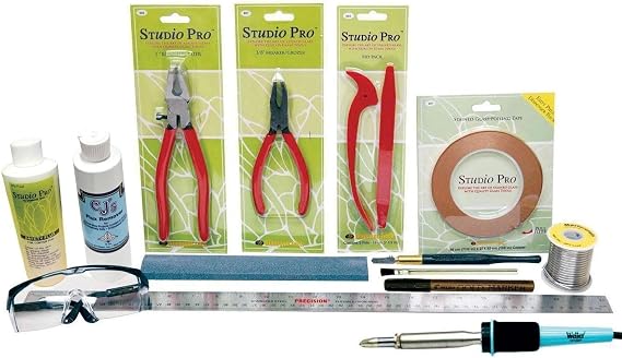 Delphi Glass Deluxe Stained Glass Tool Kit | Includes Soldering Iron, Glass Cutting Tools and Supplies