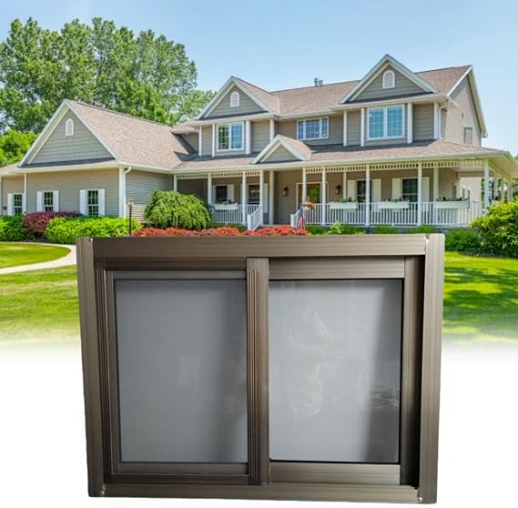 Basement Replacement Window, Horizontal Sliding Aluminum Flush Mount Window for Shed & House, with Tempered Glass & Screen for Easy-Glide Operation