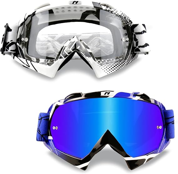 Anti Fog Dirt Bike Goggles Adults ATV Motocross Goggles for Men Women Motorcycle Goggles MX Goggles Riding Racing Glasses UV Protection Clear Lens