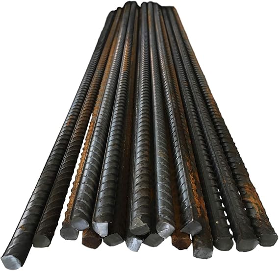 Reinforcing Steel Bar for Concrete Rebar Reinforcement - 8mm 10mm & 12mm ø - High Tensile Ribbed Metal Rod, 2 Lengths (1, 8mm x 450mm)