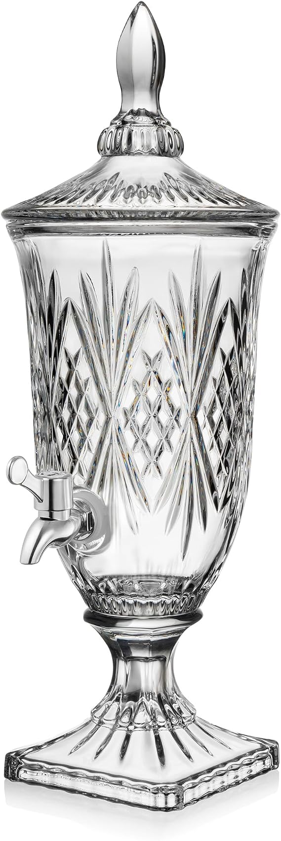Godinger Iced Beverage Dispenser, Glass Drink Dispenser, Dublin Crystal Collection - 60oz