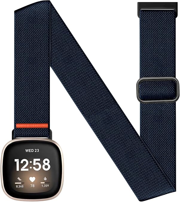 Sportarmband Arm Ankle Band Compatible with Fitbit Versa 4/Fitbit Versa 3 /Fitbit Sense 2/Fitbit Sense Bands, Elastic Nylon Adjustable Upper Oberarmband Bicep Band Jogging for Men Women