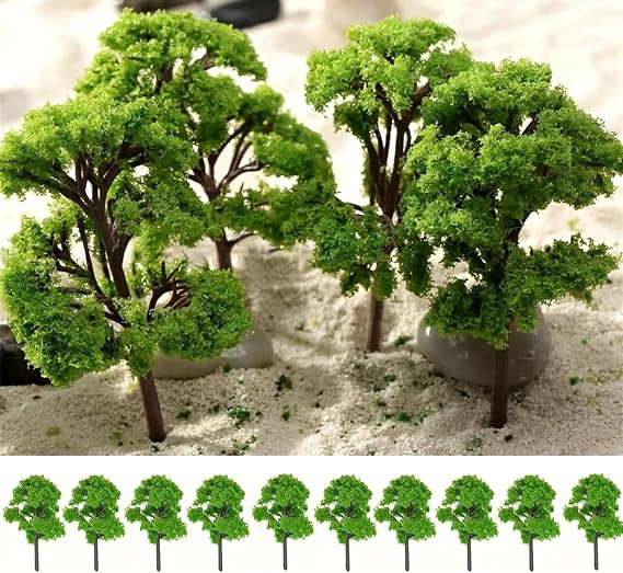 HO Scale Trees, 10PCS Model Trees 1.57in/4cm Train Railroad Park Scenery Architecture Fake Trees for DIY Crafts, Building Model, Landscape