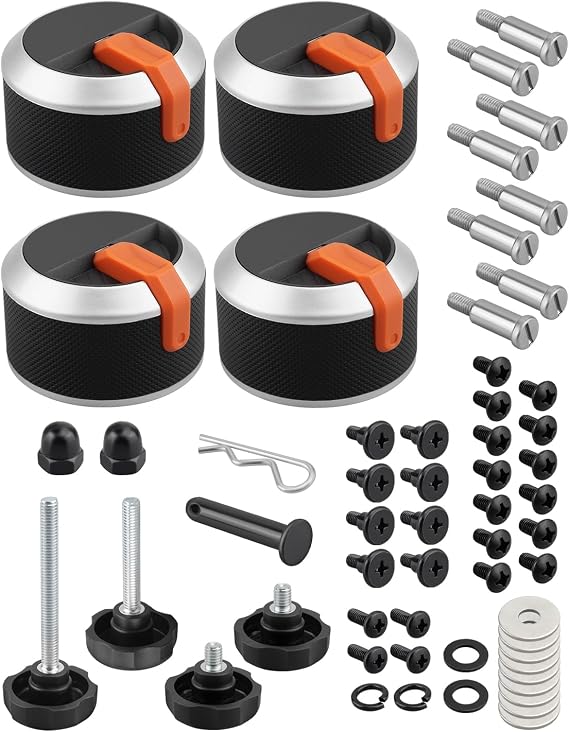 Griddle Burner Knobs Kit Fit for Blckstone 17 22 28 36 Flat Top Gas Griddle Control Knobs with Hardware, 4 Pcs