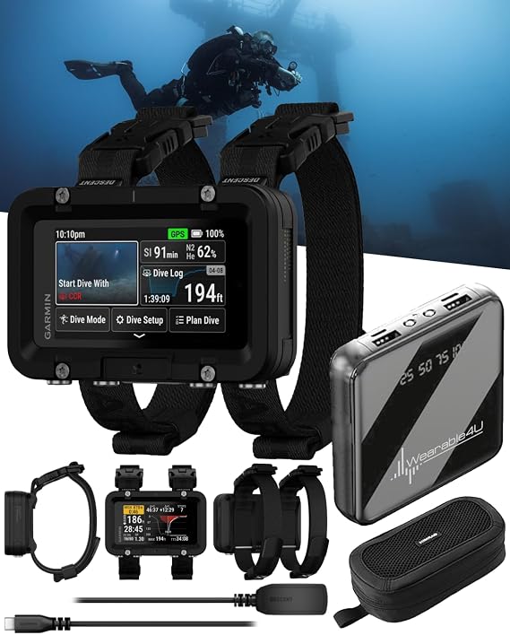 Garmin Descent X50i, Premium Dive Computer, 3" Touchscreen Display, 20 ATM Dive-Rated, Leakproof Buttons, Surface GPS, Dive Compass with Wearable4U Power Bank Bundle