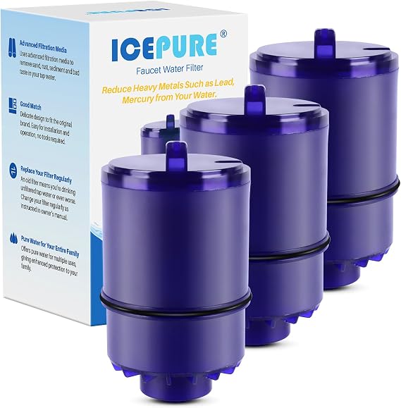 ICEPURE Faucet Water Filter Replacement for Pur Plus RF9999 FM-2500V, FM-3700, RF3375, PFM400H PFM450S PFM150W PFM350V PUR-0A1 for All PUR Faucet Filtration Systems, 3PACK