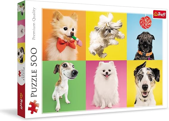 Trefl Dogs 500 Piece Jigsaw Puzzle Red 19"x13" Print, DIY Puzzle, Creative Fun, Classic Jigsaw for Adults and Children from 10 Years Old
