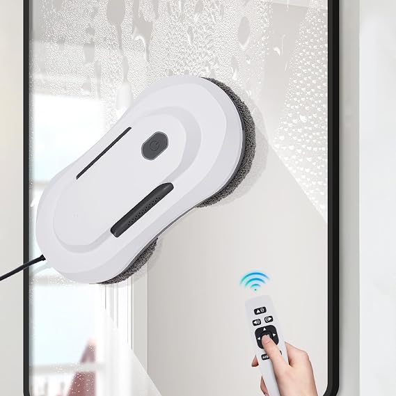 Window Cleaning Robot with 2800Pa Suction Power, Automatic Window Cleaner with Intelligent Bidirectional Spray, Remote Control, and Anti-Drop Sensor