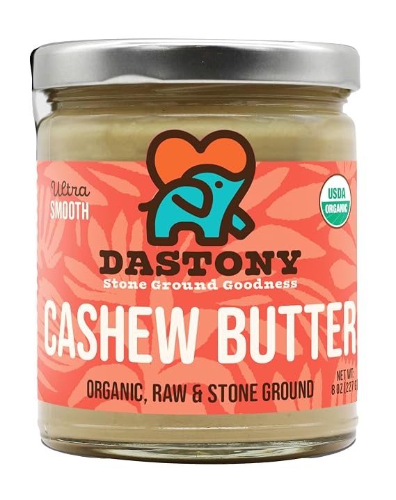 Dastony Organic Raw Cashew Nut Butter, 8 oz | Only One Ingredient | Vegan, Paleo and Keto Friendly, Non GMO, Gluten-free - Pack of 1