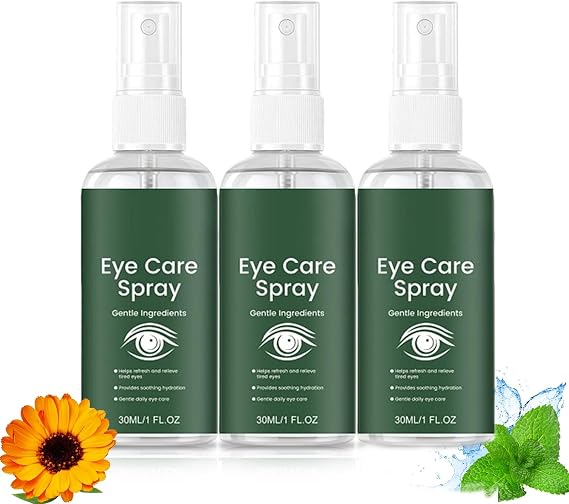 Lutein Eye Care Spray, Refreshing Eye Mist Spray with Lutein, Calendula & Vitamin E, Gentle Hydrating for Dry Eyes, Long Lasting Moisturizing, Daily Eyes Care for Man and Woman (3PCS)