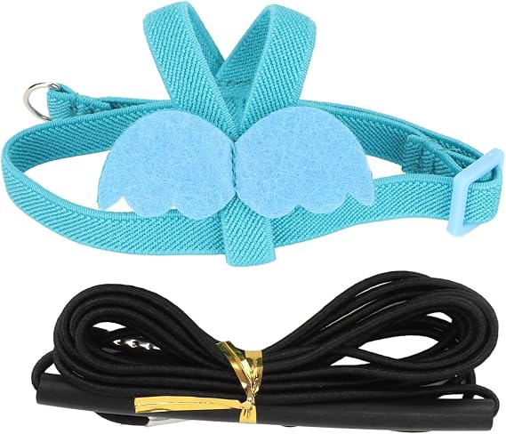 Pet Parrot Bird Harness Leash, Adjustable Parrot Nylon Leash Bird Flight Harness Vest, Bird Flying Clothes with Rope Parrot Flight Suit with Leash for Parakeets Cockatiels Conures Budgies(S)