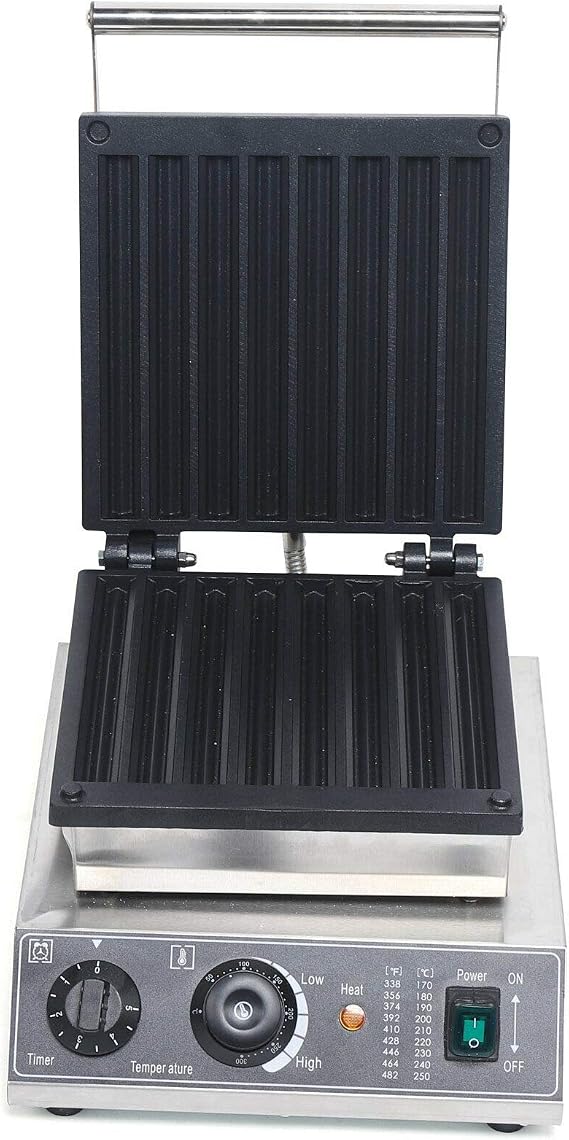 Youtiao Machine, 8Pcs 50~300C 1500W Non-Stick Commercial Stainless Steel Electric Waffle Baker Machine Hot Dog, Breakfast Making Machine for Bakeries, Restaurants, Kiosks, Canteens
