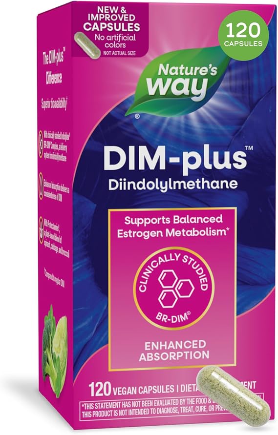 Nature's Way DIM-Plus DIM Supplement, BR-Diindolylmethane 100 mg, 120 ct