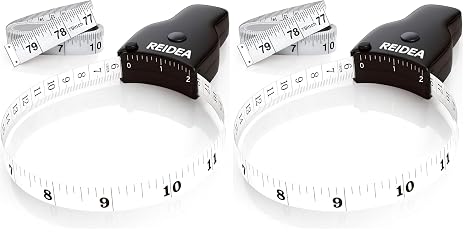 REIDEA Body Measure Tape 60in (150cm), Lock Pin and Push-Button Retract, Ergnomic and Portable Design, Incl. Bonus Kit (1x 79in Clothing Measure Tape, 1 x 60in Mini Retractable Tape Measure), Black