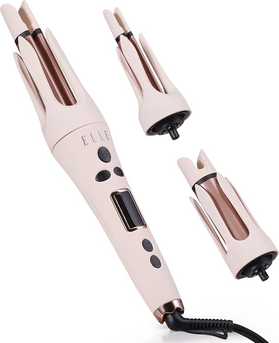 ELLE - Curling Iron Hair Styler with Adjustable Heat and Swivel Cord | Easy Home Use, Portable Personal Care, Daily Wellness Routine, Convenient Storage, Compact