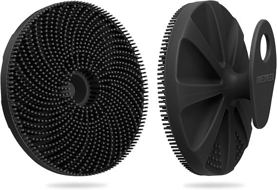 Food-Grade Silicone Body Scrubber Exfoliating & Massaging Bath Brush Black