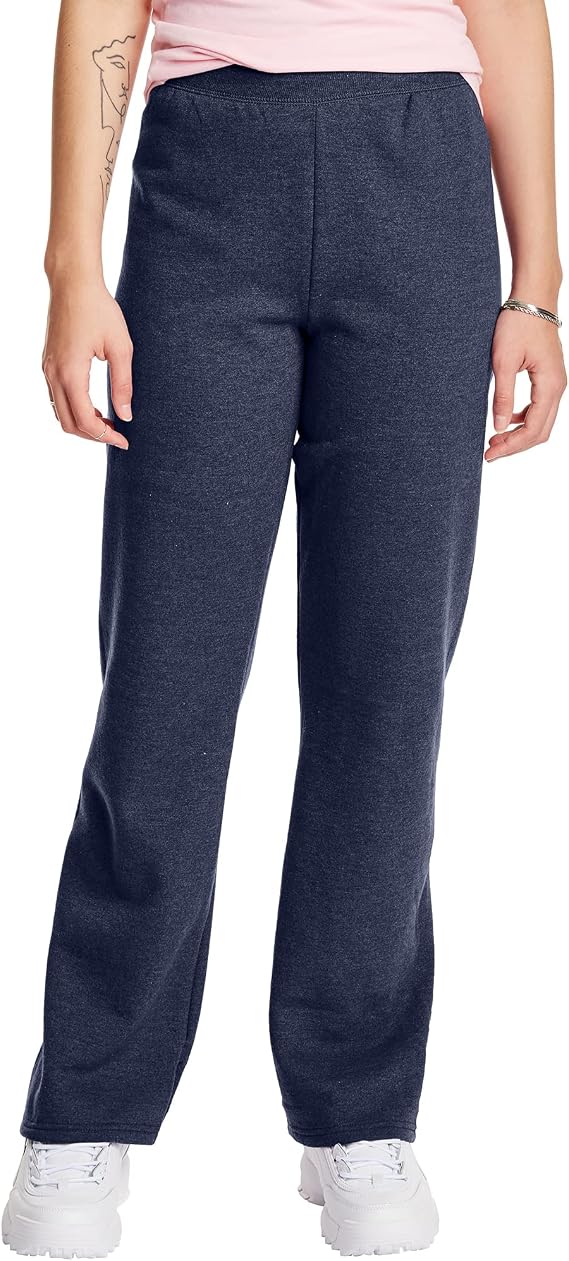 Hanes Women's Sweatpants EcoSmart Fleece Joggers Open-Bottom Pocketless Pull-On Lounge Pants Reg. & Petite Sizes