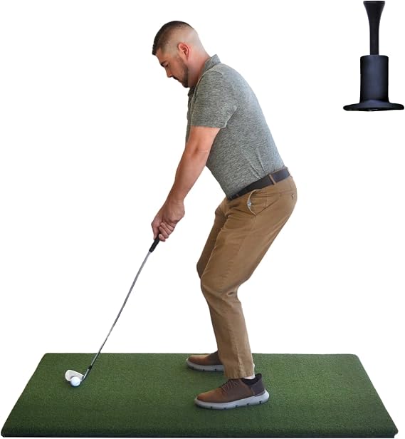 Country Club Elite 3x5-Foot Commercial Golf Practice Mat | Accepts real tees, mimics real fairway turf during downward strikes and provides honest feedback without unwanted club bounce