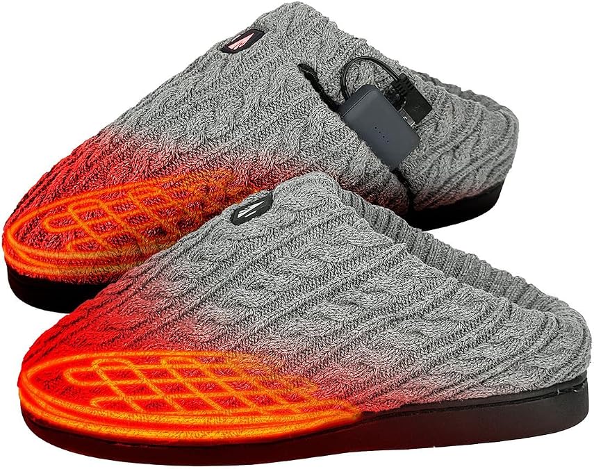 ActionHeat 5V Battery Heated Cable Knit Slippers